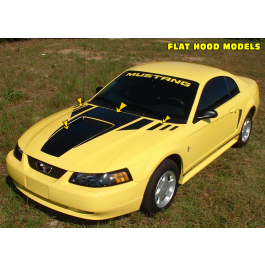 1999-03 Mustang Claw Hood & Faders & Square Nose Decal Kit - Flat Hood