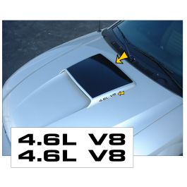 1999-04 Mustang GT Hood Scoop Blackout & Numeral Decal Set - 4.6L V8