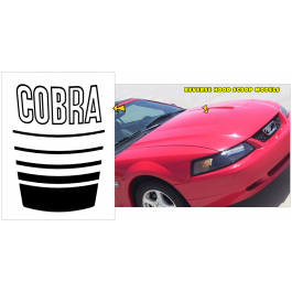 1999-02 Mustang Fader Hood Insert Decal - Cobra Name - Reverse Scoop