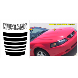 2004 Mustang Fader Hood Insert Decal with Mustang Name - Reverse Scoop