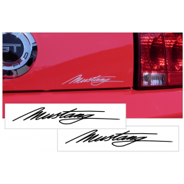 Mustang Script Decal Set - 1.25" x 8"