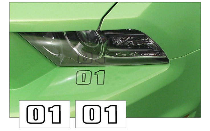 *1965-2014 Mustang Custom Bumper Two Digit Number Set