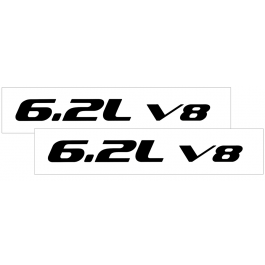 2010-15 Camaro Hood Rise Decal Set - 6.2L V8 Name