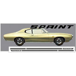 1968-69 Pontiac Lemans Sprint Mid Body Stripe Kit - Sprint Name
