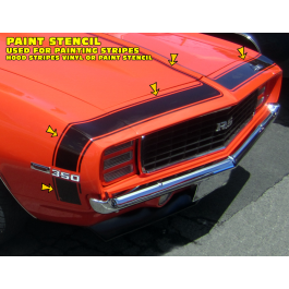 1969 Camaro Front Accent Paint Stencil Stripe kit