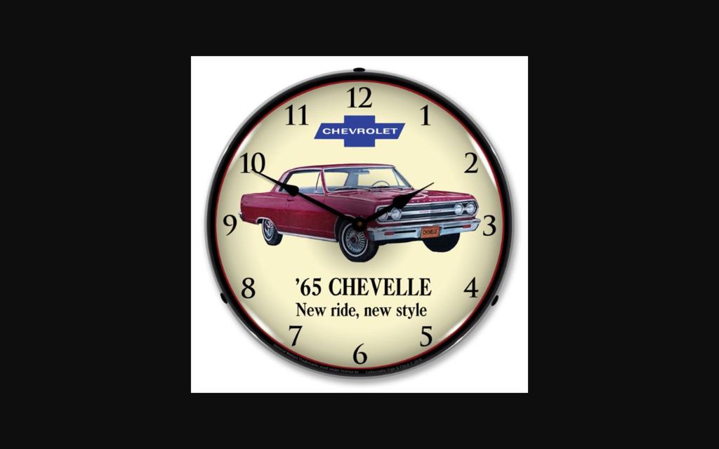 1965-1965 Chevrolet Chevelle LED Clock. Red