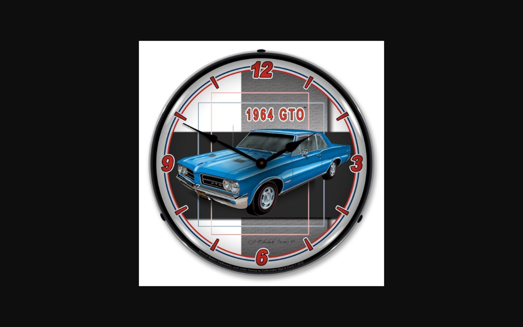 1964-1964 Pontiac GTO LED Clock. Blue