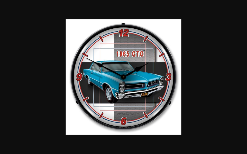 1965-1965 Pontiac GTO LED Clock. Blue