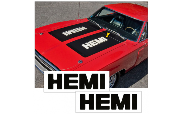 Picture of 1970 Dodge Charger HEMI Hood Lettering Numbers Decal Set