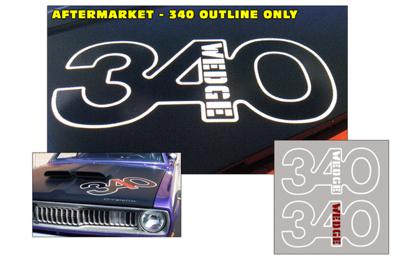 Picture of 1971 Plymouth Duster 340 Wedge Hood Decal - AFTERMARKET