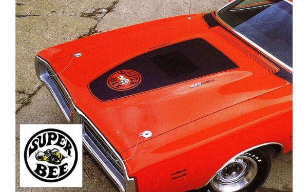 Picture of 1971 Dodge Charger Super Bee Blackout Hood Stripes Decal - Bee logo