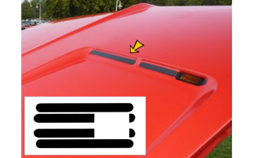 Show details for 1968-69 Dodge Charger Hood Depression Decal Kit Picture of 1968-69 Dodge Charger Hood Depression Decal Kit