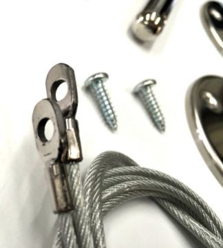 Show details for 1968 1969 1970 B-Body Charger Road Runner GTX Hood Pin Kit with 23" Cables Picture of 1968 1969 1970 B-Body Charger Road Runner GTX Hood Pin Kit with 23" Cables