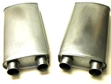 Show details for 1970 Cuda AAR and Challenger T/A Mufflers LH/RH Picture of 1970 Cuda AAR and Challenger T/A Mufflers LH/RH