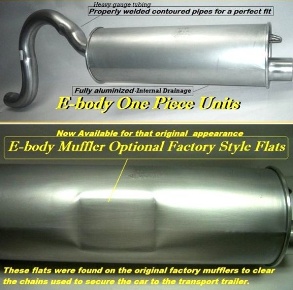 Picture of 1970 1971 1972 1973 1974 Dodge Challenger and Plymouth Cuda E-Body Mufflers