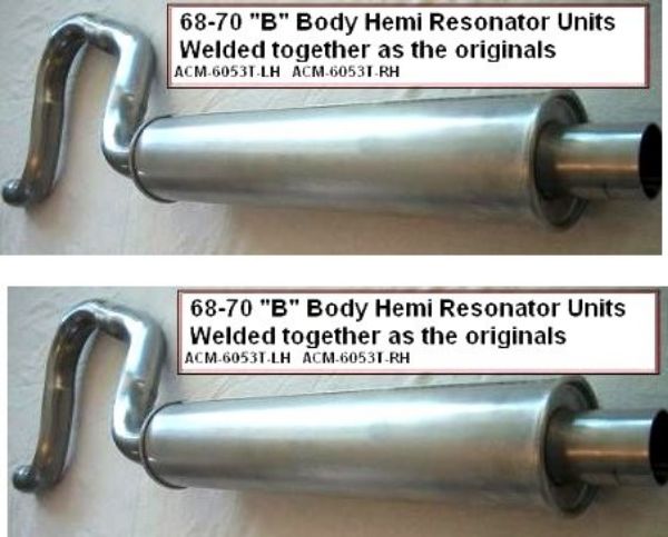 Picture of 1966 1967 1968 1969 1970 B-Body Charger Road Runner GTX Resonators With Over Axle Pipes