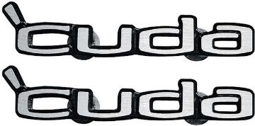 Show details for 1970 1971 1972 1973 1974 Cuda Door Nameplate Emblems Set Picture of 1970 1971 1972 1973 1974 Cuda Door Nameplate Emblems Set
