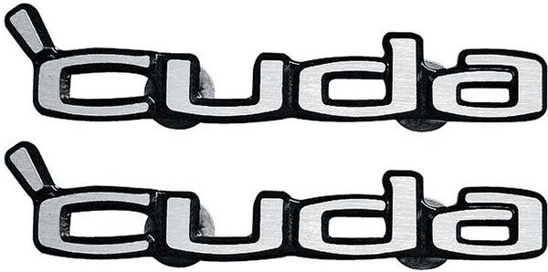 Picture of 1970 1971 1972 1973 1974 Cuda Door Nameplate Emblems Set