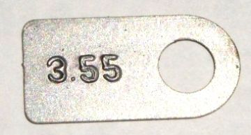 Show details for 8-3/4 Axle Tag 3.55 Gear Ratio Mopar Picture of 8-3/4 Axle Tag 3.55 Gear Ratio Mopar