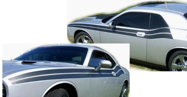 Picture of 2009 2010 2011 2012 2013 2014 Dodge Challenger R/T Style Side Stripes
