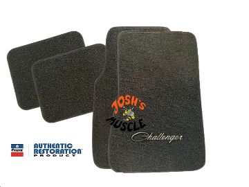 Show details for 1970-1974 Dodge Challenger 4 piece Floor Mats with Logos Picture of 1970-1974 Dodge Challenger 4 piece Floor Mats with Logos