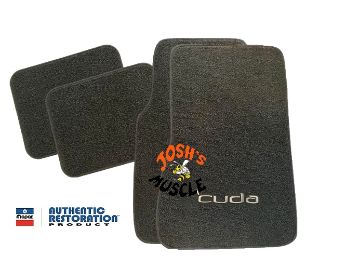 Show details for 1970-1974 Plymouth Cuda 4 piece Floor Mats with Logos Picture of 1970-1974 Plymouth Cuda 4 piece Floor Mats with Logos
