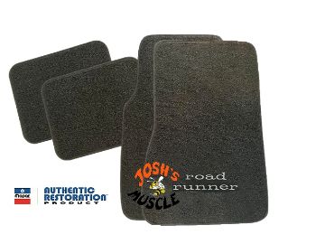 Show details for 1968-1970 Plymouth Road Runner 4 piece Floor Mats with Logos Picture of 1968-1970 Plymouth Road Runner 4 piece Floor Mats with Logos