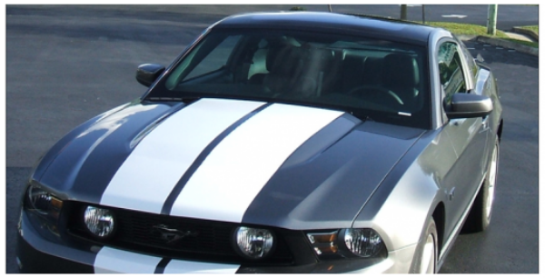 Picture of 2010-12 Mustang Lemans Racing Stripes -Tapered - Glass Roof - No Wing - No Scoop