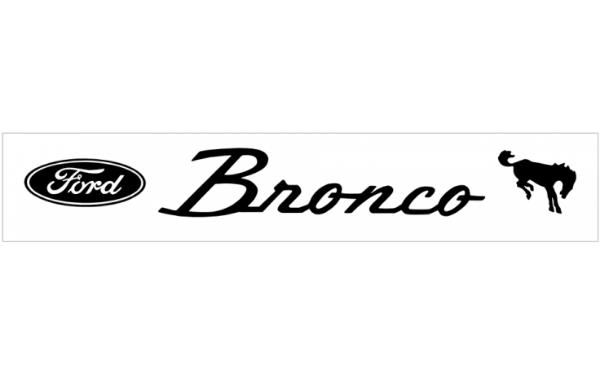 Picture of Ford Bronco Windshield Decal with Ford Oval and Horse - 3.75" x 30"