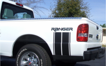 Show details for Ford Ranger Vertical Bed Stripe Kit - RANGER Name Picture of Ford Ranger Vertical Bed Stripe Kit - RANGER Name