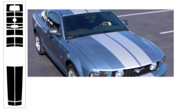 Show details for 2005-09 Mustang Lemans Racing Stripe Kit - Low Wing - Convertible Picture of 2005-09 Mustang Lemans Racing Stripe Kit - Low Wing - Convertible