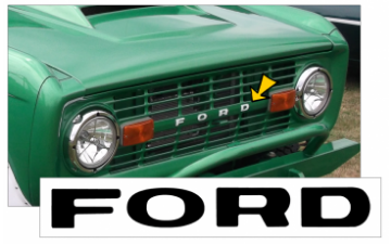 Show details for 1964-75 Ford Bronco Front Grill Letter Set Picture of 1964-75 Ford Bronco Front Grill Letter Set