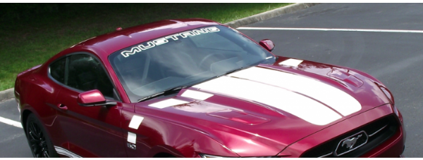 Picture of 2015 Mustang - Dual Hood Stripes - Solid Style and Faders