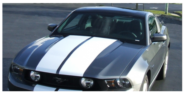 Picture of 2010-12 Mustang Lemans Racing Stripes - Tapered - Convertible - Low Wing - No Scoop