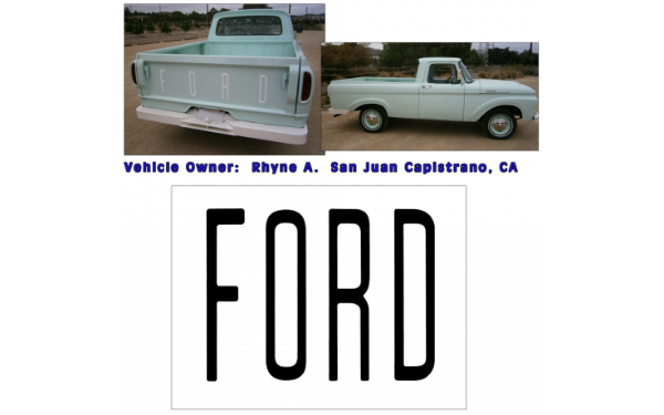 Picture of 1961-63 Ford Unibody Tailgate Letter Decal Set