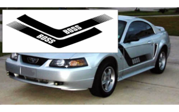 Show details for 1999-04 Mustang Boss Side Stripe L Stripes - Boss Name Cutout Picture of 1999-04 Mustang Boss Side Stripe L Stripes - Boss Name Cutout