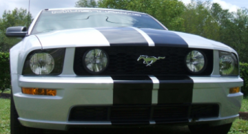 Show details for 2005-09 Mustang GT Lemans Racing Front Bumper Stripes - GT Model Picture of 2005-09 Mustang GT Lemans Racing Front Bumper Stripes - GT Model