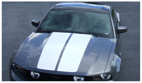 Picture of 2010-12 Mustang Lemans Racing Stripes - Rounded Corners - Hardtop - No Wing - No Scoop