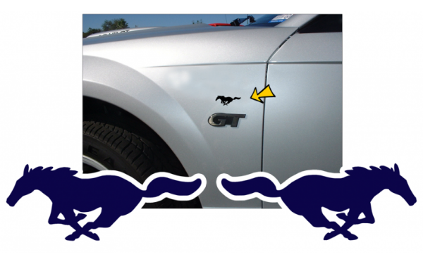 Picture of Mustang Solid Pony Decal Set - 1" x 2.5"
