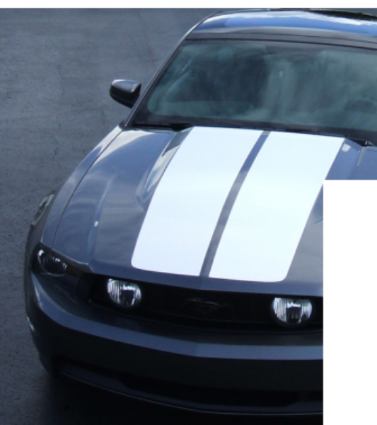 Picture of 2010-12 Mustang Lemans Racing Stripes - Rounded Corners - Glass Roof - Low Wing - No Scoop