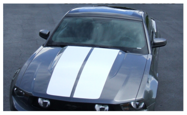 Picture of 2010-12 Mustang Lemans Racing Stripes - Rounded Corners - Glass Roof - No Wing - No Scoop