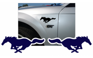 Show details for Mustang Solid Pony Decal Set - 3" x 7.5" Picture of Mustang Solid Pony Decal Set - 3" x 7.5"