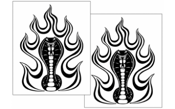 Show details for 1999-04 Mustang Flaming Cobra Fender / Window Decal Set Picture of 1999-04 Mustang Flaming Cobra Fender / Window Decal Set