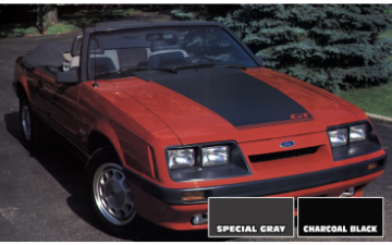Show details for 1985-86 Mustang GT Hood Blackout Decal Picture of 1985-86 Mustang GT Hood Blackout Decal