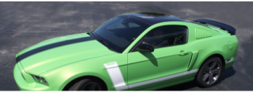 Show details for 2013-14 Mustang Center Hood Decal and Side L-Stripe - 302 Name Picture of 2013-14 Mustang Center Hood Decal and Side L-Stripe - 302 Name