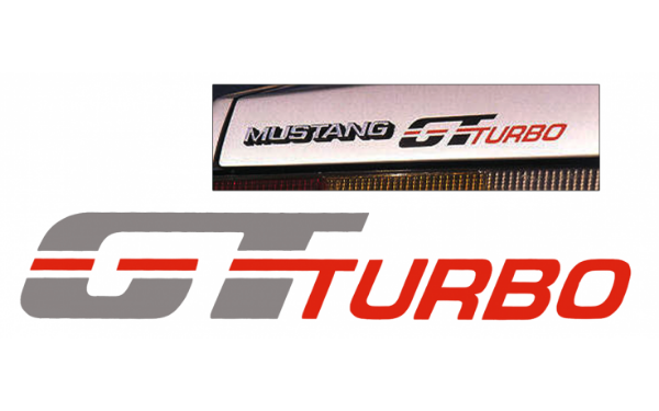 Picture of 1984 Mustang GT Turbo Fender Decal - Silver / Red Orange