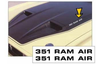 Show details for 1971-73 Mustang / Boss - 351 Ram Air - Hood Decal Set Picture of 1971-73 Mustang / Boss - 351 Ram Air - Hood Decal Set