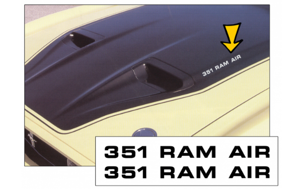 Picture of 1971-73 Mustang / Boss - 351 Ram Air - Hood Decal Set