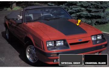 Show details for 1985-86 Mustang LX Hood Blackout Decal Picture of 1985-86 Mustang LX Hood Blackout Decal