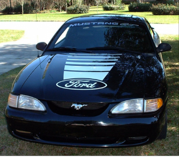 Show details for 1994-98 Mustang Fade Hood Decal with Ford Logo Picture of 1994-98 Mustang Fade Hood Decal with Ford Logo